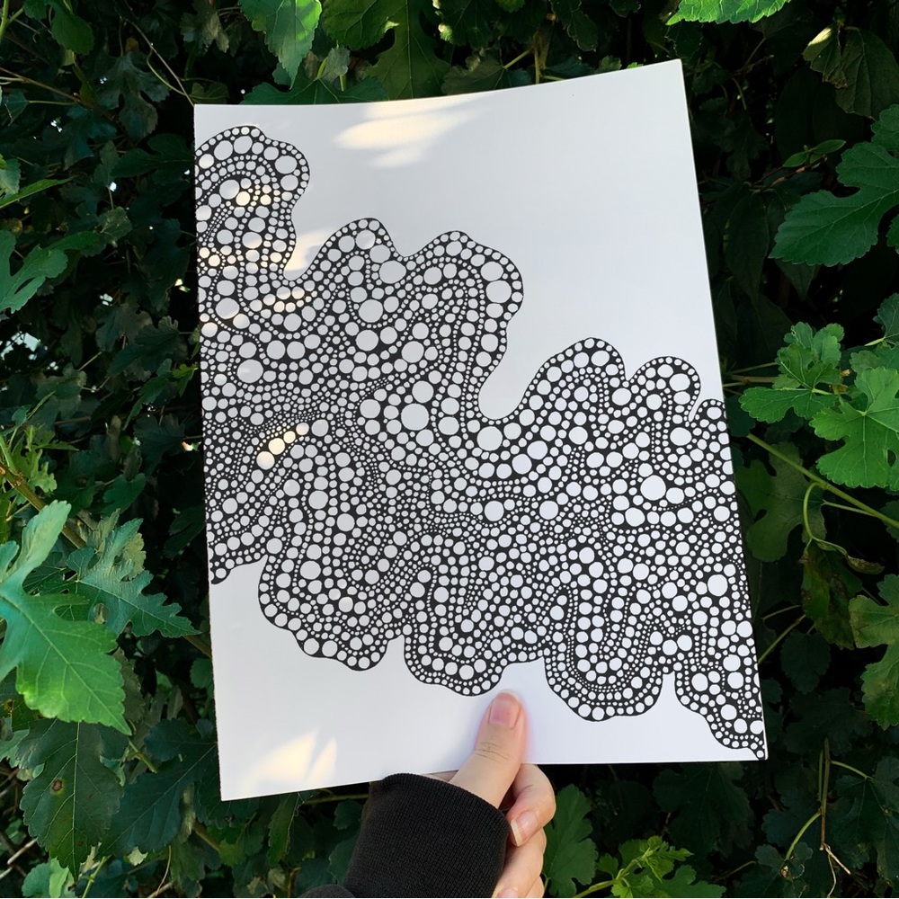 Zentangle bubble art intuitive pattern drawing